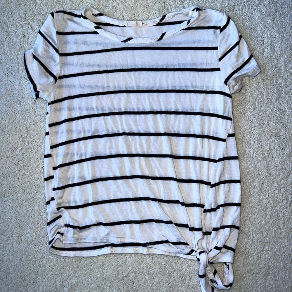 Olivia Rae White and Black striped shirt